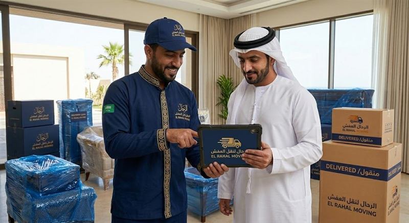 فريق الرحال يفك غرفة نوم كلاسيكية في حي الصفا بجدة استعداداً للنقل