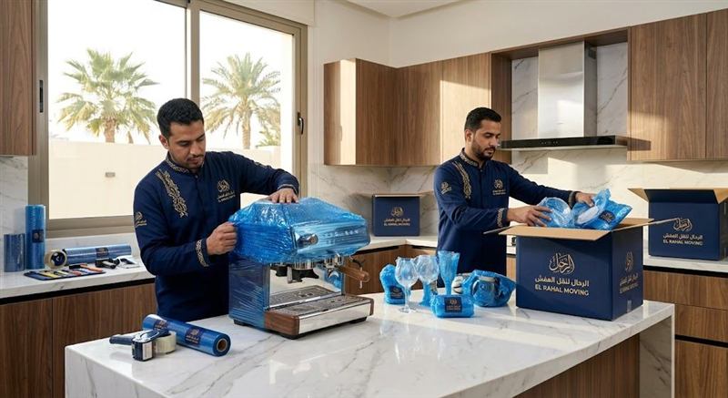 فريق الرحال يلتقط صوراً لكل قطعة أثاث قبل نقلها لتوثيق حالتها الأصلية